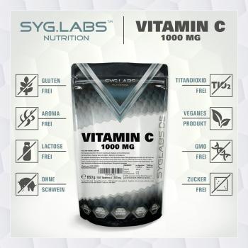 Preview: Syglabs Vitamin C 1000mg 1000 Tabletten - mit Hagebutte und Bioflavonoiden